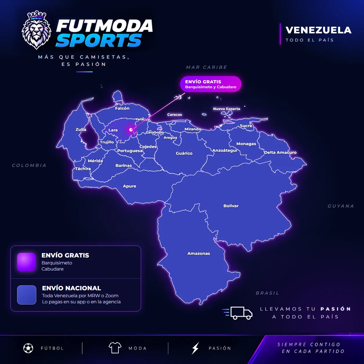 Mapa de Venezuela: enviamos a todo el país por MRW o Zoom, y gratis en Barquisimeto y Cabudare